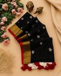 Mul cotton Pavizhamalli Embroidery Saree