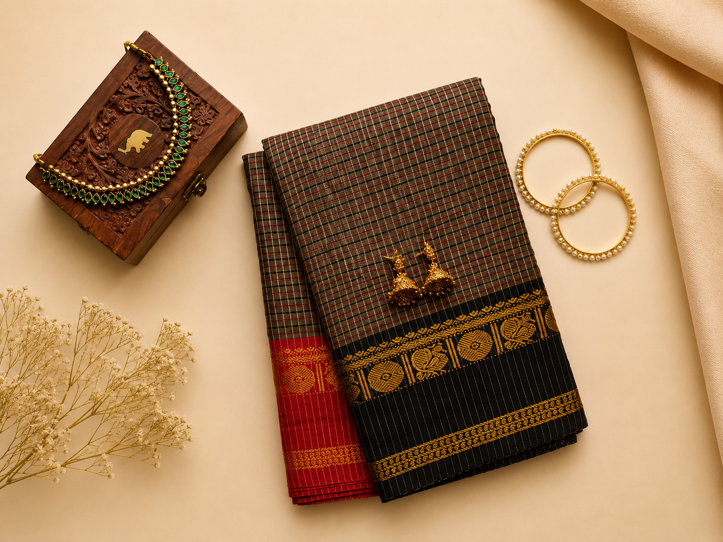 Narayanpethu Ganga Jamuna Check Saree