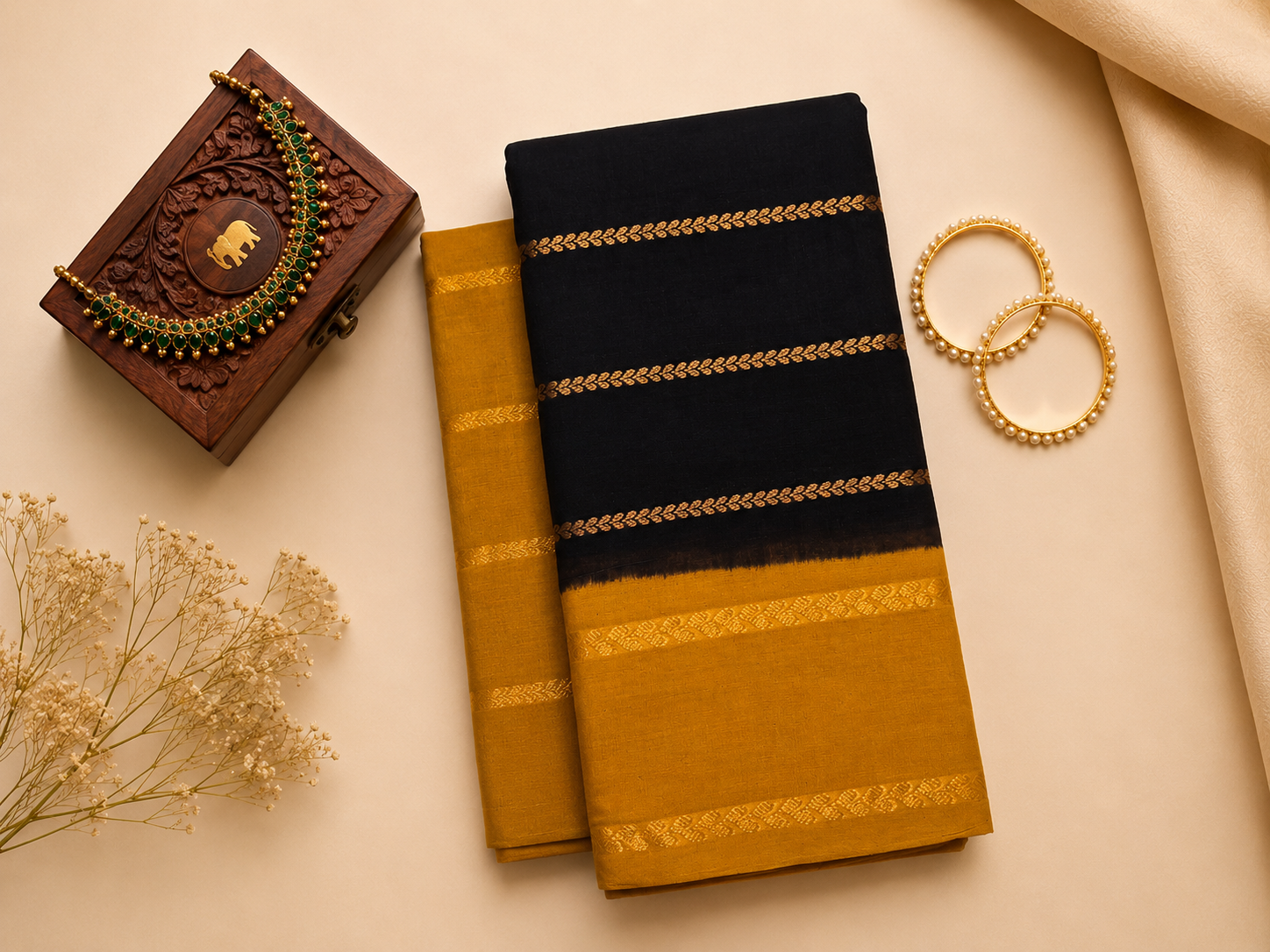 Madurai Sungudi Veldhari Design Saree