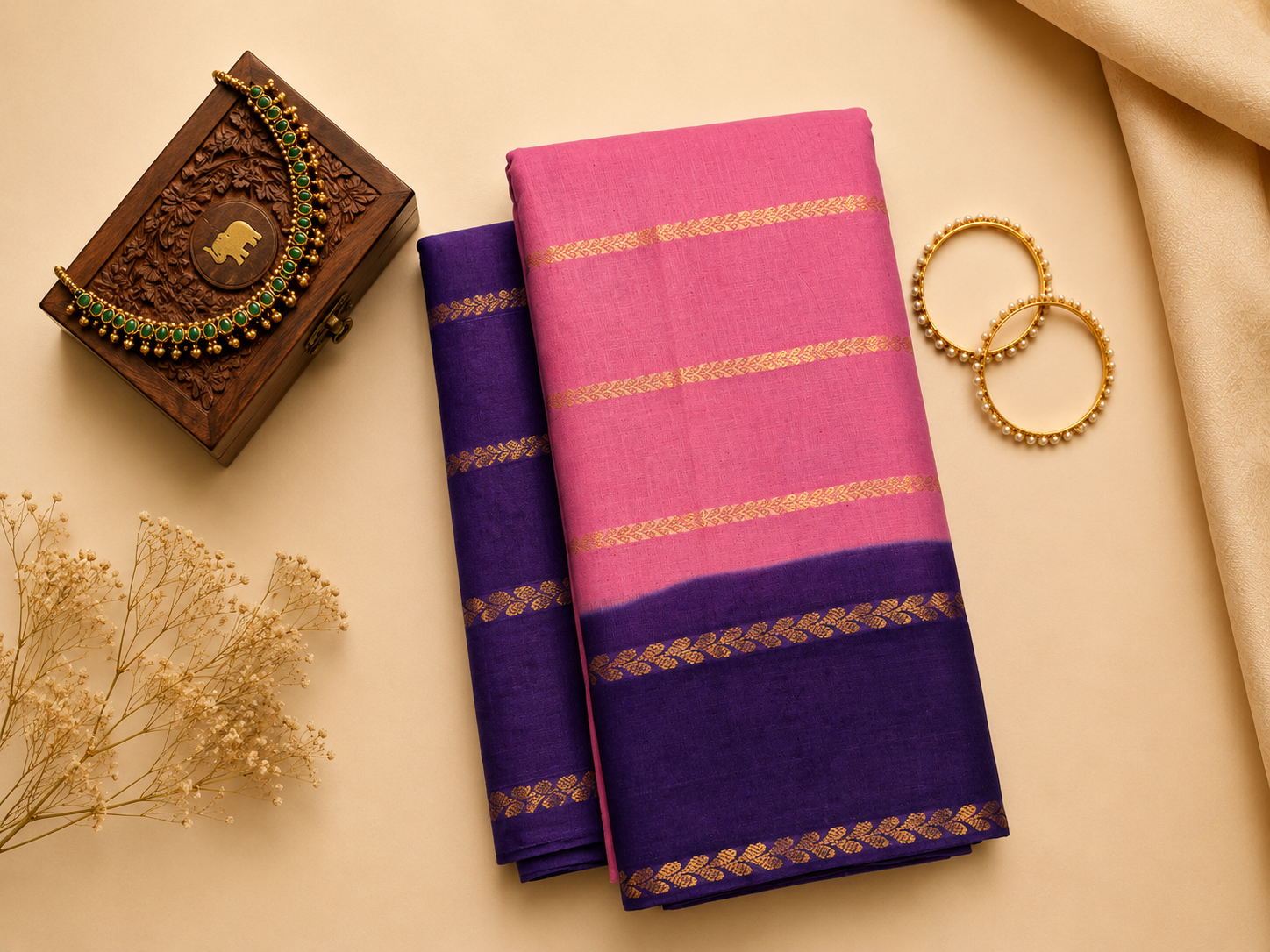 Madurai Sungudi Veldhari Design Saree