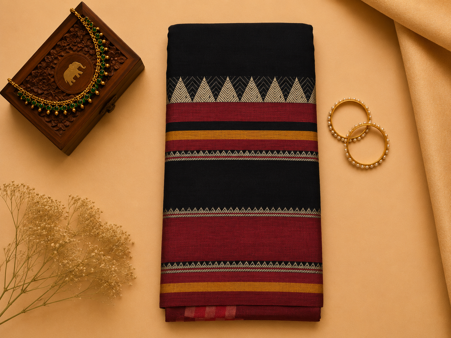Narayanpeth Temple Design Saree