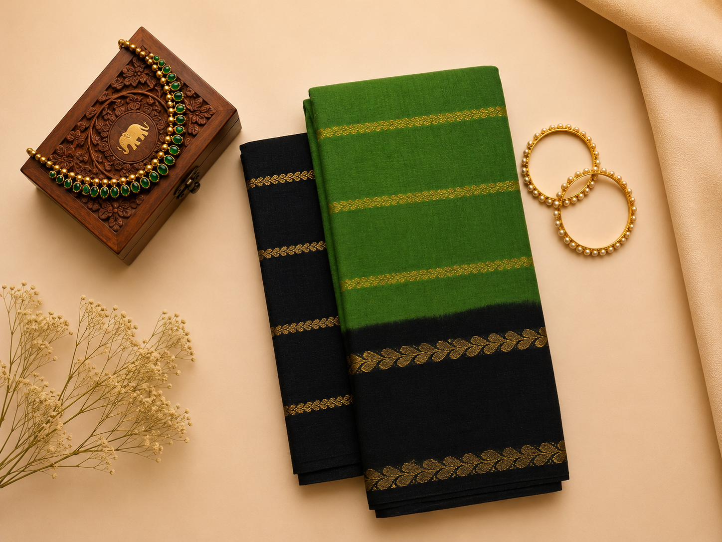 Madurai Sungudi Veldhari Design Saree
