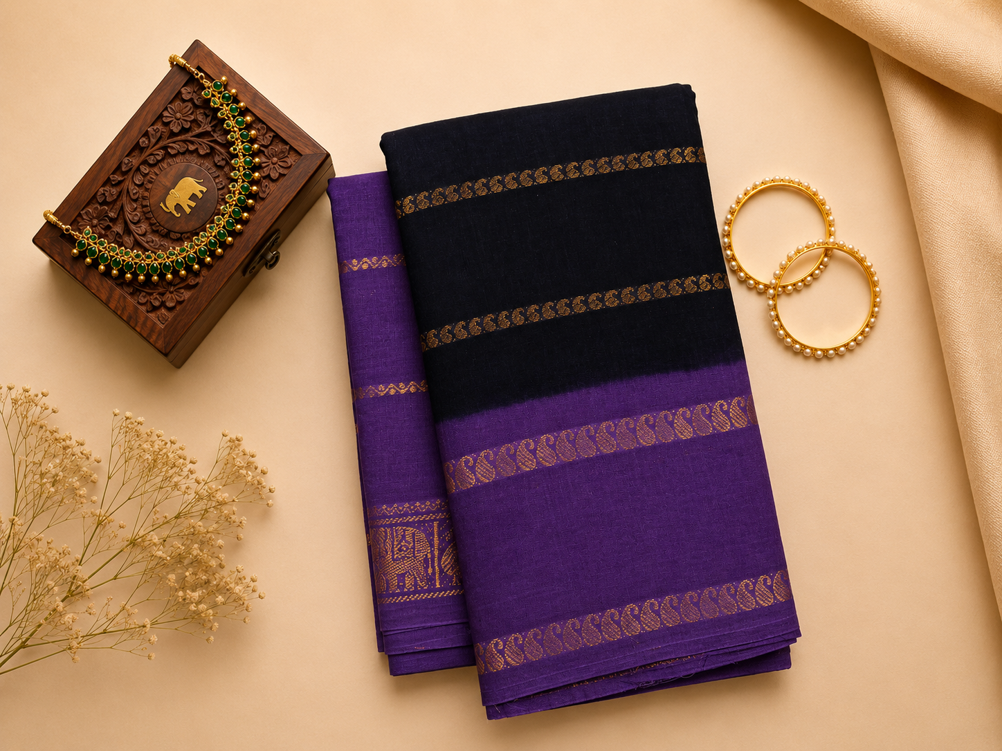 Madurai Sungudi Veldhari Design Saree