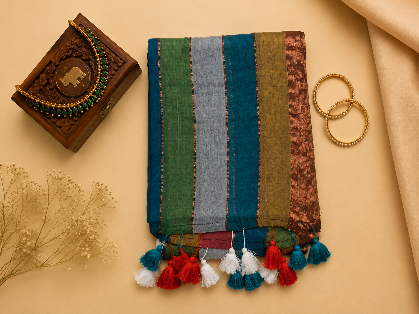 Rainbow Mulcotton Sarees