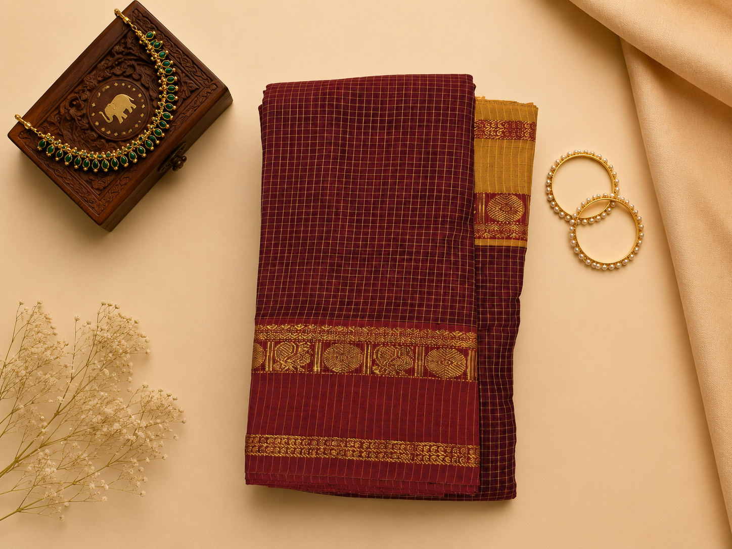 Narayanpethu Ganga Jamuna Check Saree