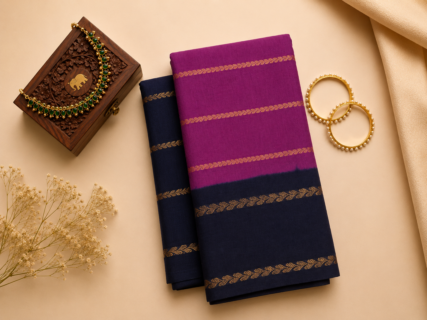 Madurai Sungudi Veldhari Design Saree