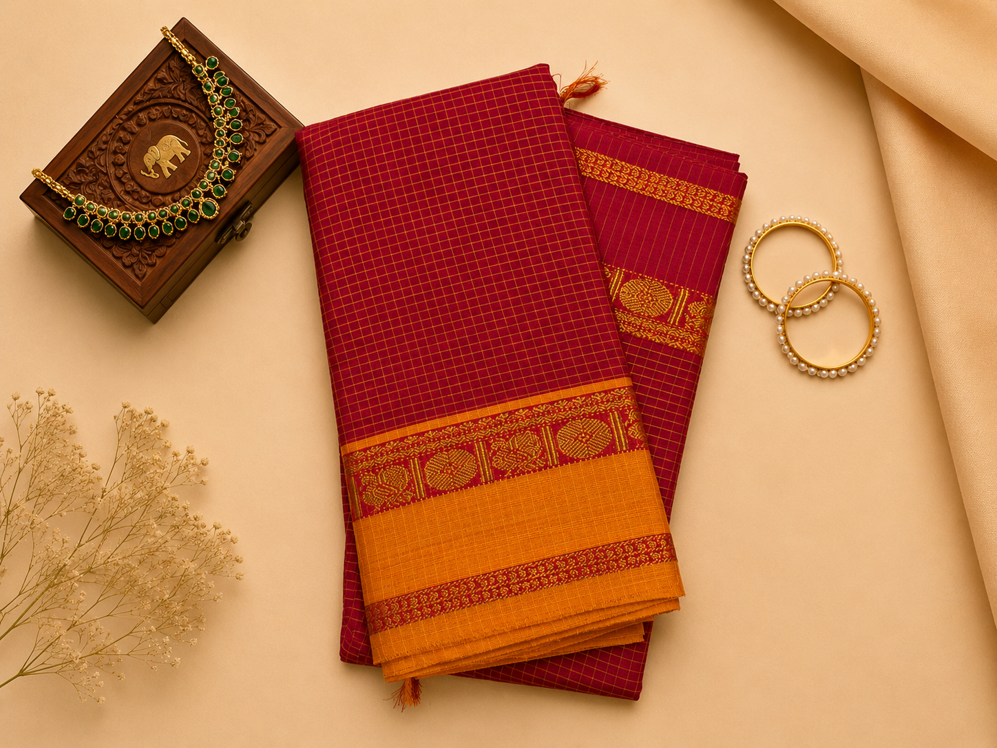 Narayanpethu Ganga Jamuna Check Saree