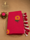 Sunflower Embroidery khadhi saree