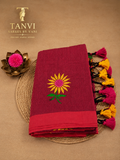 Sunflower Embroidery khadhi saree